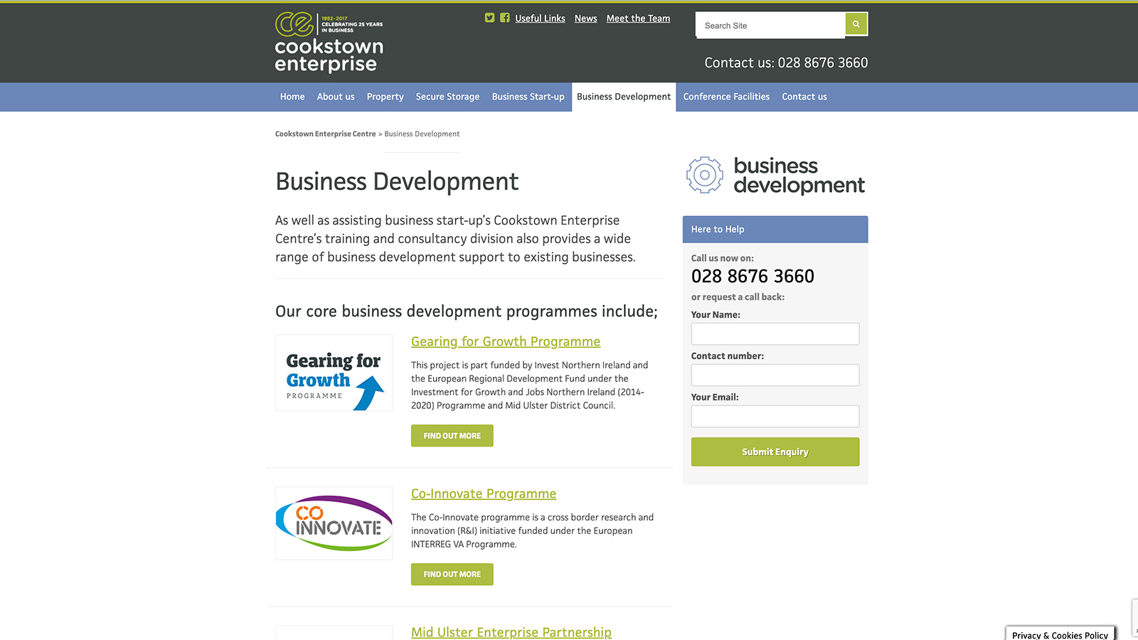 Cookstown Enterprise Wordpress