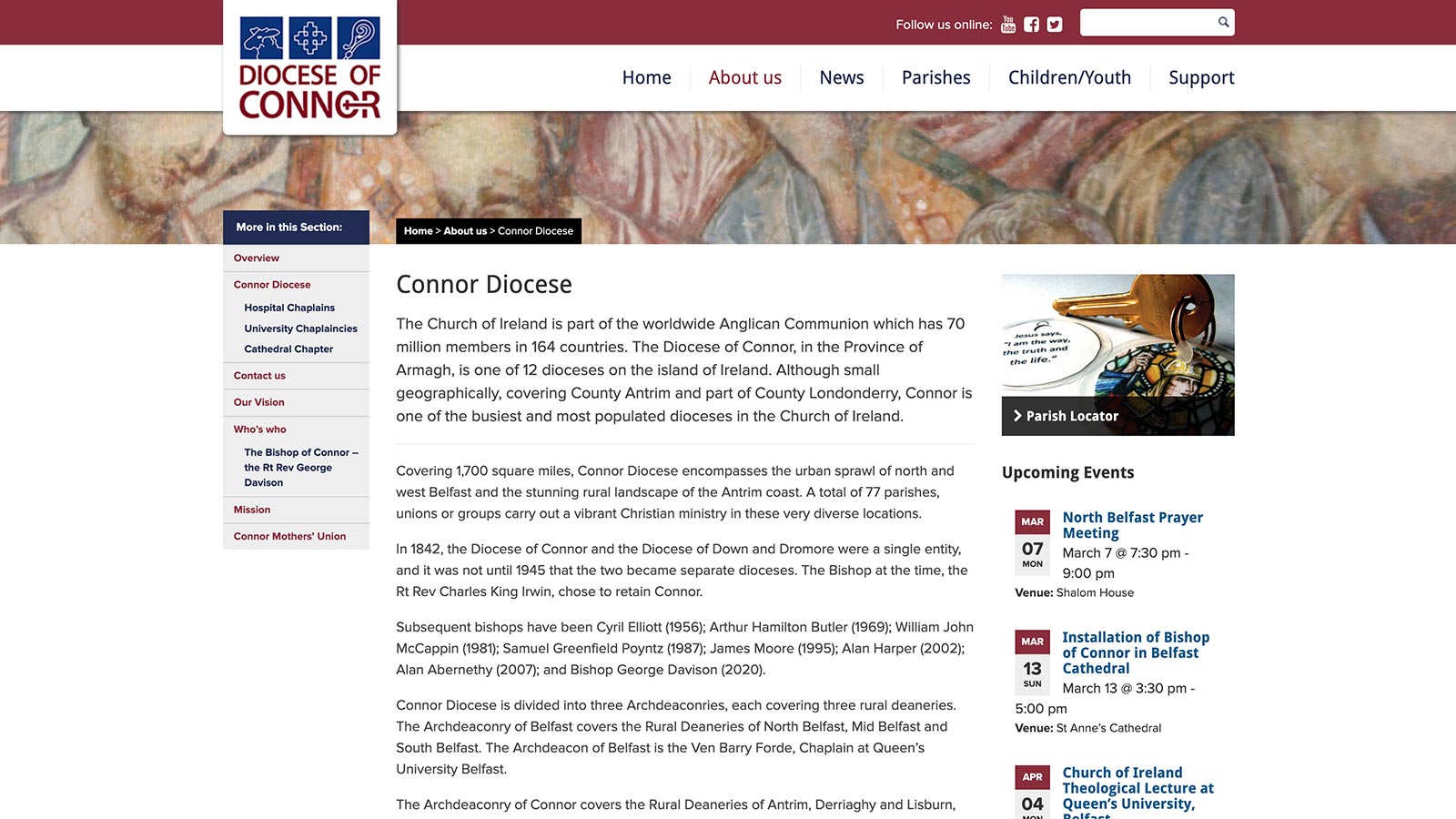 Diocese of Connor Wordpress Website